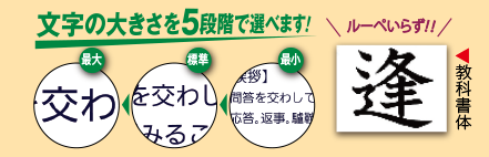文字の大きさを３段階で表示できます！